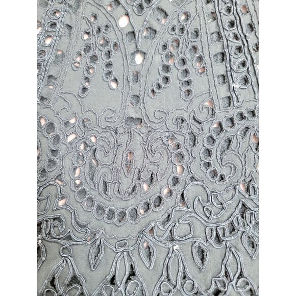 Dries Van Noten Teal Cotton Embroidered Cutout Lace Sweatshirt Womens Small - Picture 6 of 9